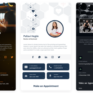 digital business card with lots of information