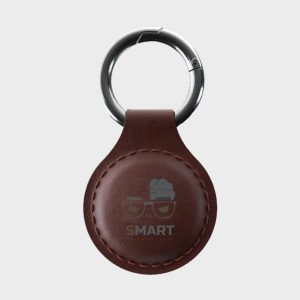 Digital Keychain Handmade Genuine Leather - brown